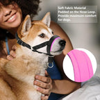 Dog Head Collar with Soft Fabric, Head Harness Stops Dog Pulling, Head Leash for Small Medium Large Dogs Walking (L,Apple Green)