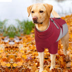 ROZKITCH Dog Winter Coat, Dog Coat for Autumn Winter with Turtleneck, Pet Clothes with Adjustable Waist Strap, Soft Warm Pet Clothing with Reflective Strip for Small Medium Large Dogs Dark Red M
