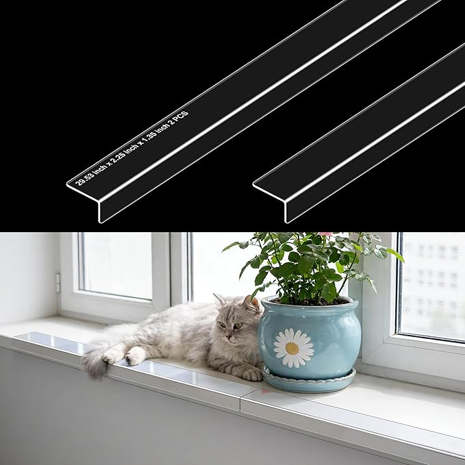 Ultra Clear Window Sill Protector - Scratch & Chew Proof Pet Guard for Dogs & Cats, Easy Install Transparent Ledge Cover, No Residue