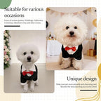 Dog Tuxedo Suit with Bow Tie Dog Shirt Puppy Clothes Formal Pet Tux Party Birthday Costume for Small Medium Dogs Pet Weding Attire Dress Up Cosplay Prince Costume Gentleman Apparel (Large)