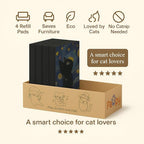 Cat Scratcher Box – Art Décor | Designer Cardboard Scratch Pads with Decorative Van Gogh-Inspired Design | Reversible Boards for Indoor Cats