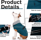 Lelepet Warm Dog Coats for Large Dogs Waterproof Dog Winter Jacket Reflective Pet Fleece Vest Windproof Cold Weather Coats with Adjustable Buckle & Leash Hole, Dark Green, XXL