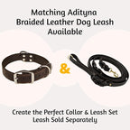 ADITYNA Heavy Duty Leather Dog Collar for Large Dogs - Soft and Strong Black Leather Collar for Walking and Training (Large: Fit 17" - 23" Neck, Black)