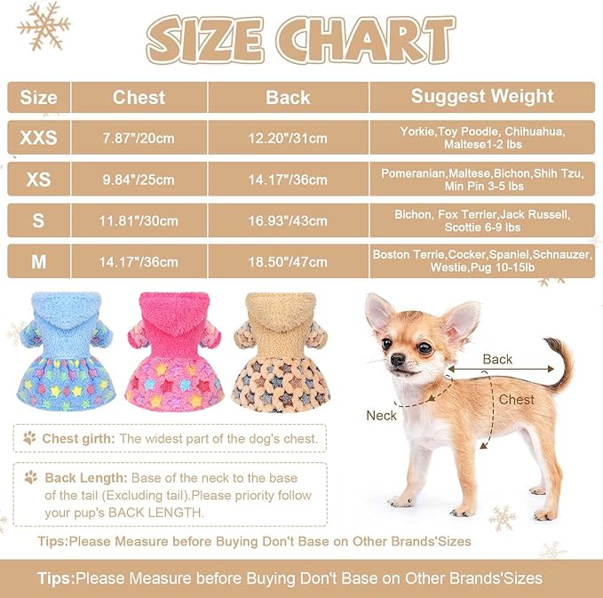 Dog Hoodie Dog Sweater Winter Puppy Clothes for Small Dogs Boy Girl Pet Hoodies Cold Weather Doggie Coats Fall Doggy Sweatshirt for Chihuahua Yorkie Cat Sweater Costume, Khaki, S