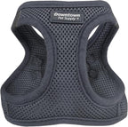 Downtown Pet Supply Step in Dog Harness No Pull, XX-Large, Charcoal - Adjustable Harness with Padded Mesh Fabric and Reflective Trim - Buckle Strap Harness for Dogs