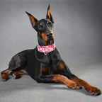 Martingale Dog Collar for Large/X-Large Dogs - Heavy Duty 1.5" Military Grade Nylon Collar with Red Daisy Floral Design, No-Slip Adjustable Training Collar Durable & Stylish (M)