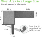 Cat Scratch Couch Protector,23.6" L*19.6" W Scratching Furniture Protector Pad,Cat Scratch Sofa Arm Sheild with Grey Natural Sisal for Protecting Couch Sofa Chair Furniture (Grey/Right Hand)