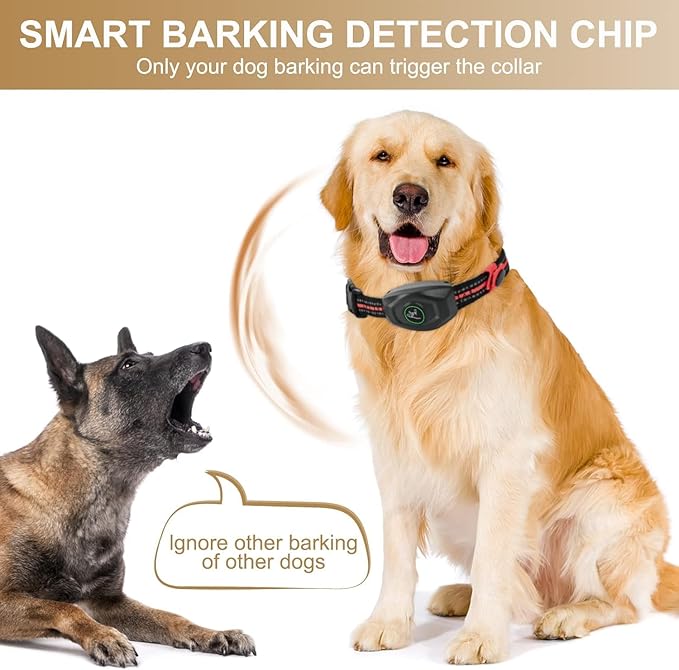 2 in 1 Dog Shock Collar - Bark Collar with Remote, w/3 Remote Training Modes, Beep, Vibration 1300Ft Dog Training Collar for for Small Medium Large Dogs (Red)