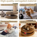 2 Pack Kitty Cat Toy, Cat Scratchers for Indoor Cats, Magic Organ Foldable Cardboard Cat Scratcher, Cat Toy Interactive Relieve Boredom and Exercise Brown