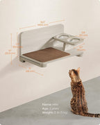 Feandrea Clickat Collection - No.009 Cat Food Station, Wall-Mounted Feeding Shelf with Elevated Bowls, Extremely Quick Assembly, Unlimited Expandability, Replaceable Module and Felt Pad