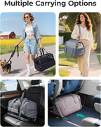 BAGSMART Cat Carrier: Soft-Sided Pet Carrier for Small Medium Cats Dogs Puppy Quilted Collapsible Puffy Travel Bag Up to 20 Lbs Grey