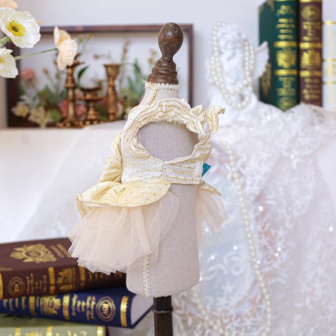 Fashion Sweet Puppy Dog Blingbling Princess Skirt Pet Dog Lace Cake Camisole Tutu Dress G-White-2 XS