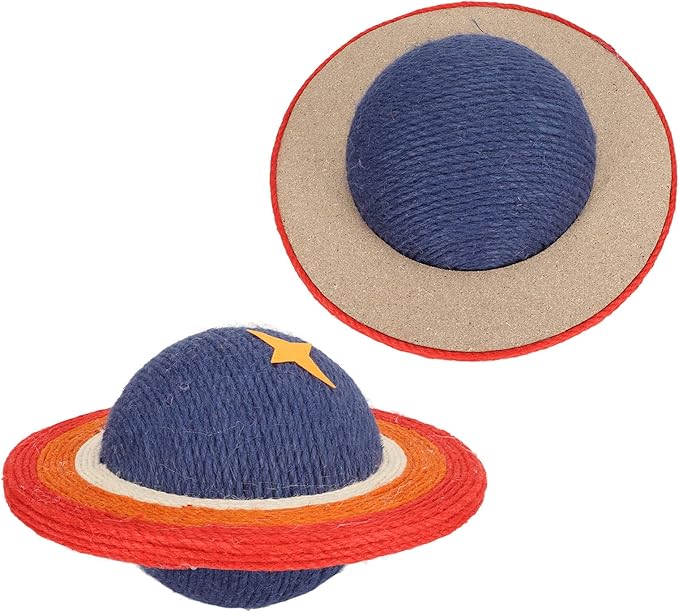 Tissting Cat Scratcher Fun, Cats Scratching Ball, Planet Shape Sisal Relieve Boredom Prevents Furniture Damage Kitten Scratch Toy
