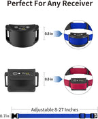 PetJoy Replacement Collar Strap for Bark and Shock Collars, 8-27 Inches Adjustable E-Collar (2-Pack Blue & Red)