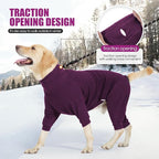 Dog Winter Coat Soft Fleece Pullover Pajamas, Fullbody Dog Cold Weather Jacket, Warm Pullover Doggie Winter Thermal 4-Legged Onesie Jumpsuit,High Collar Snowsuit Sweater for Dogs