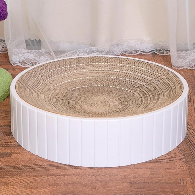 Cardboard Cat Scratcher Round Cat Scratching Board Cardboard Bowl Nest Pet Scratch Scratching Pad Lounge Bed Corrugated Paper Design for Clawing and Resting