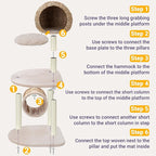 Happy & Polly 51" Rattan Cat Tree - Multi-Level Bird Nest Cat Tower for Indoor Cats, Cute Condo for Large Cats Easy to Assemble with Scratching Posts, Moder Cat Furniture Activity Center