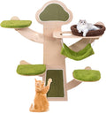 PETSITE 71 Inch Cat Wall Shelves, Tree-Like Wall Mounted Cat Tree Climber Furniture with Sisal Scratching Post and Mats, Perches, Hammock, Bed, Removable & Washable Padded Cushions