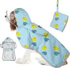 SlowTon Dog Raincoat, Adjustable Dog Rain Jacket Clear Hooded Double Layer, Waterproof Poncho with Reflective Strip Straps and Storage Pocket for Small Medium Large Dogs Puppies(DK M)