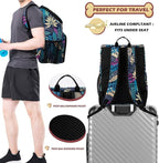 BAGLHER Dog Travel Bag Backpack, Airline Approved Pet Supplies Backpack, Dog Travel Bag with 2 Silicone Collapsible Bowls and 2 Food Baskets Hawaii