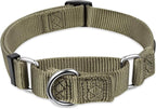 Hyhug Martingale Dog Collar Medium Green |Escape - Proof Heavy Duty Nylon Durable No Slip, Ideal for Training & Daily Walks
