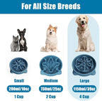 Slow Feeder Dog Bowls Large Breed, Dog Food Bowl Large Anti-Choking Bloat Stop Puzzle Healthy Eating Bowl (Blue, 4 Cup)