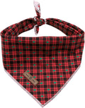 Lionet Paws Christmas Dog Bandana - 1PC Red Tree Dog Bandana, Washable Reversible Cotton Boy Bibs Scarf, Adjustable Square Kerchief for Small to Large Dogs