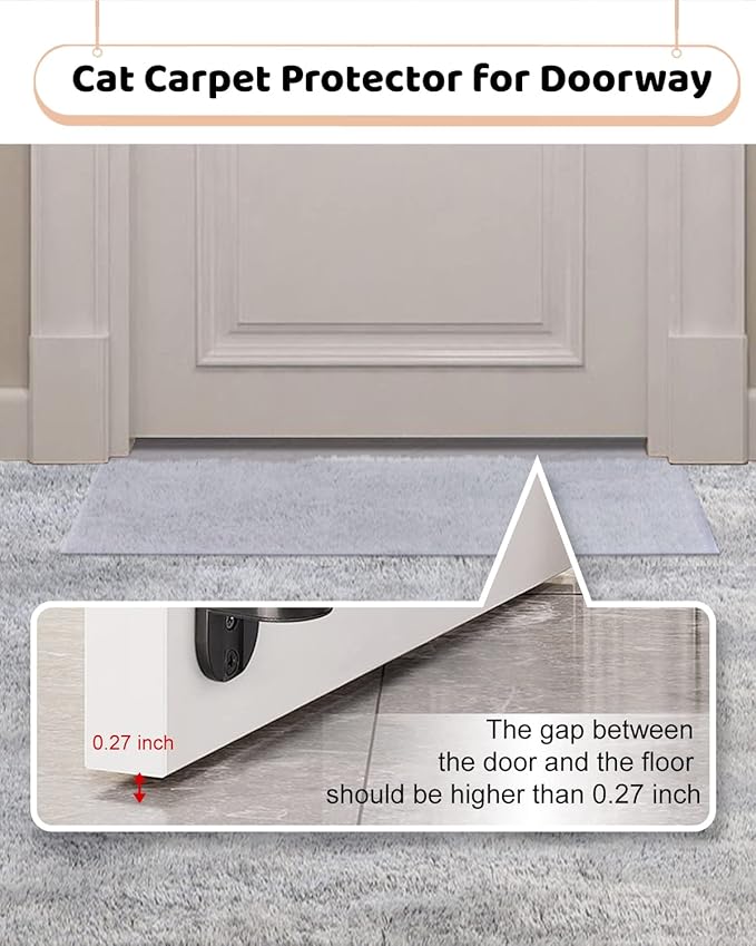8.2Ft Cat Carpet Protector for Doorway, Under Door Carpet Protector Prevent Carpets Rugs from Scratching Tearing at Doorway