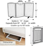 Dog Fence Indoor,Dog Gate Indoor for Doorway pet gate -3-Panel Freestanding, Hallways, House or Stairs -60x32-Inch Retractable Foldable Expandable Wood Pet by SFJC (Grey) ﻿