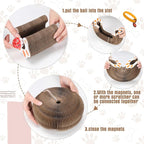 Soulchen 4 Pcs Magic Organ Cat Scratching Board, Combinable Cats Toy for Adult Pets, Interactive Cardboard Kitten Scratcher with Bell Ball, Durable Foldable Accordion Scratch Pad (Cat Paw)