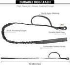 Tactical AirTag Dog Collar Leash Set - Heavy Duty, Adjustable GPS Collar Compatible with Apple AirTag, with Holder & Control Handle for Medium/Large Dogs [ Black, L ]