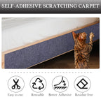 Cat Scratch Furniture Protector Couch Protector from cat Claws Self-Adhesive Carpet remnants Scratching Mat Trimmable DIY Climbing Covering Posts (Grey, 15.8" x 78.7")