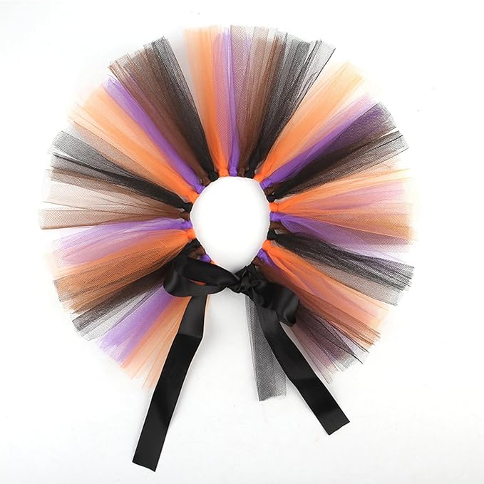 Elegant little tail Halloween Dog Costume, Pet Halloween Dress Set Orange and Purple Puppy Party Supplies, Cute Tutu Skirt Outfit for Small Medium Large Girl Boy Dogs & Cats