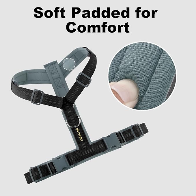 Plutus Pet No Pull Dog Harness, Adjustable Nylon Harness with Soft Padding, Reflective and Heavy Duty Dog Harness for Small, Medium, Large Dogs(Black, S)