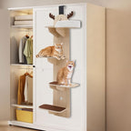Door-Mounted Cat Tree, Cat Climbing Frame with Cat Scratching Board, 4-Tier Cat Climbing Frame Door Hanging Cat Tree Vertical Cat Tree Tower for Indoor Using
