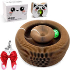 1Pack Kitty Curls Cat Accordion Physical Exercise for Indoor Cats Toy Magic Organ Thickened Kitty Head Organ with 1Pack Cat Nail Clipper