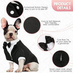 Kuoser Dog Tuxedo, Formal Dog Costume with Bow Tie Pet Wedding Suit Party Birthday Outfit, Dogs Tux Soft Shirt for Valentines Christmas Halloween Graduation Cosplay, Black 3XL