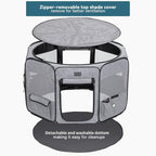 Petsfit Portable Dog Playpen for for Large Dogs/Cat/Rabbit/Chick, with Water Bottle Holder and Carrying Case, for Travel/Indoor/Outdoor Use, Large (45.5"x45.5"x28.5")