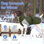 MIGOHI Waterproof Dog Winter Coat - Thick Dog Fleece Jacket with Reflective Strips, Warm Winter Snowsuit Sweater for Small Dogs,Machine Washable,French Bulldog,M,ArmyGreen