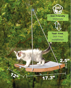 Durable Window Cat Bed – Eco, Heavy-Duty Suction Cups, cat Window Hammock & Washable Cover, Space-Saving Window Seat, Strong Suction Cup Window Perch for Indoor Felines (Medium)