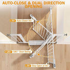 Baby Gate for Stairs, 29.7-43" Auto Close Dog Gate for Doorways & Hallways, Pressure Mounted Pet Gate with Walk Thru Door, Easy Install Safety Gate for Children & Pets, No Drilling, Dual-Lock Design