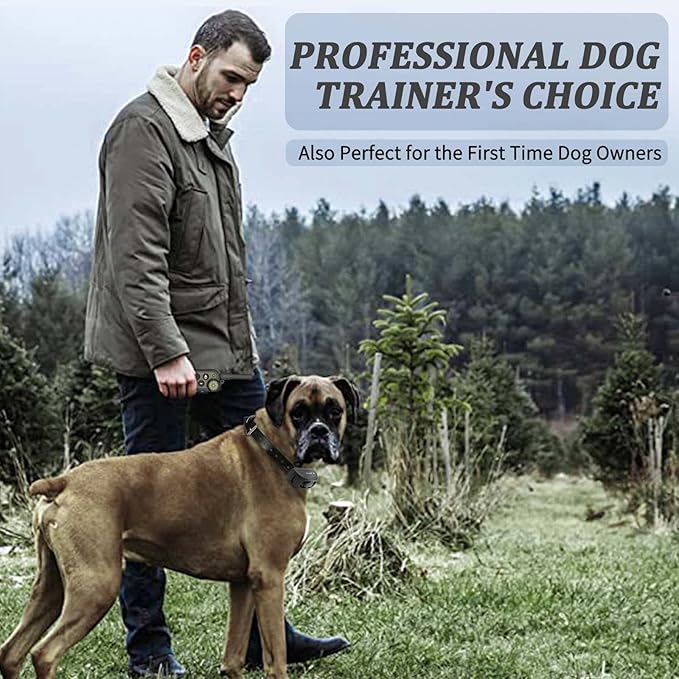 Dog Training Collar with Remote 2000ft, 100% Waterproof Shock Collar for Large Medium Dogs(8-150lbs) with Beep Vibration Shock, Rechargeable Electric Dog Collar with Intensity Dial Knob