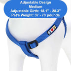 Pawtitas Solid Step-in Dog Harness – Adjustable No-Pull Vest for Puppies to Seniors, Safe & Comfortable M Blue