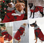 Doglay Dog Jacket Waterproof Dog Coat with Harness Built in, Christmas Puppy Winter Coat Reflective Turtleneck Puffer Snow Jackets for Small Medium Large Dogs