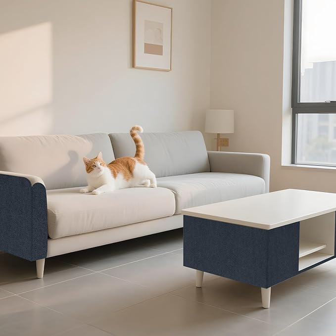 Cat Scratch Couch Furniture Protector, Self-Adhesive & Cuttable Furniture Scratch Protector Pad, Wear-Resistant Wall & Sofa Guard, Multi-Functional Cat Scratcher Dark Gray