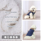 BEAUTYZOO Winter Dog Coat with Harness Built in, Warm Dog Puffer Jacket Vest Padded Fleece Cold Weather Coats Windproof Waterproof Snow Jackets Clothes for Small Medium Puppy, Blue L