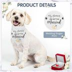SCENEREAL Small Dog Wedding Dress 4-Piece Set with Tutu Skirt, Bow Veil, Flower Collar and Bandana, My Humans are Getting Married for Small Dogs Cats