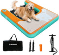 HEYBOARD Inflatable Dog Pool Ramp for Large Dogs Safe Dog Dock Boat Ramp Floating Pontoon Ladder Steps for Dogs Up to 230 lbs with Non-Slip EVA for Pool & Lake