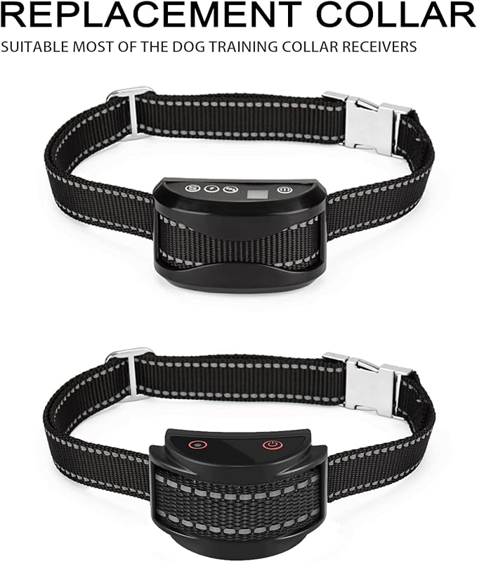 Replacement Collar for Shock Collar with Quick Release Metal Buckle Adjustable Reflective Nylon Strap Fits Most Training Collars and Bark Collars, E Collar Replacement Strap