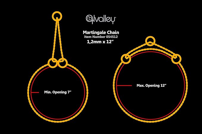 Alvalley Martingale Collar for Dogs - Show Chain Dog Collar - Made of Brass - Safe, Easy to Handle - Suitable for Showing, Training, and Walking - Perfect for Small, Medium, and Large Pets